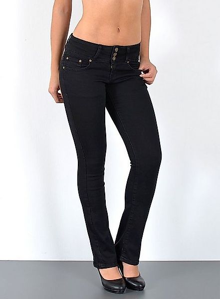 ESRA Bootcut-Jeans Low Waist Jeans Damen Bootcut Stretch Flared Jeans Wide günstig online kaufen