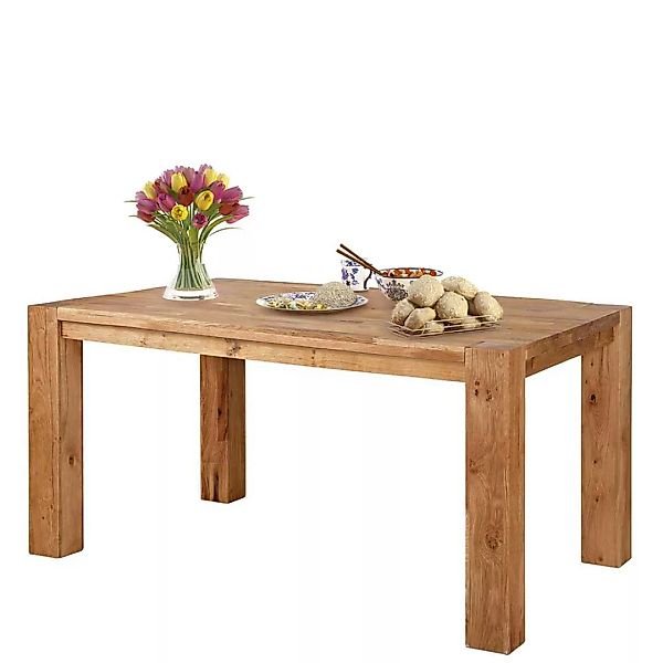 Holztisch aus Eiche Massivholz 2 Ansteckplatten günstig online kaufen