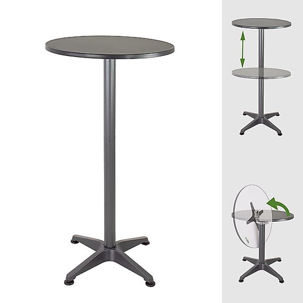 TRUTZHOLM Bistrotisch Stehtisch 2in1 Alu klappbar günstig online kaufen