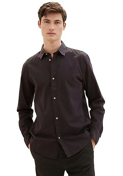 TOM TAILOR Denim Langarmhemd mit Knopfleiste und Struktur-Optik günstig online kaufen