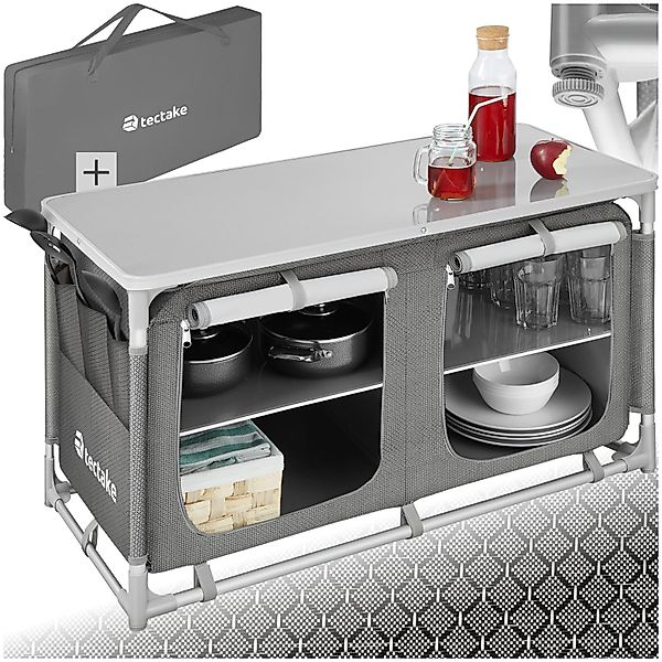 tectake Campingtisch Campingschrank Komfort mit 4 günstig online kaufen