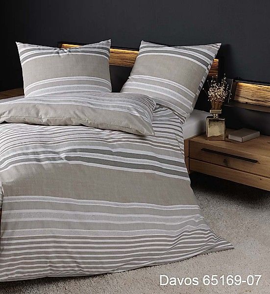 Janine Janine Feinbiber Bettwäsche DAVOS 65169 sand Größe:  200x200 cm + 2x günstig online kaufen