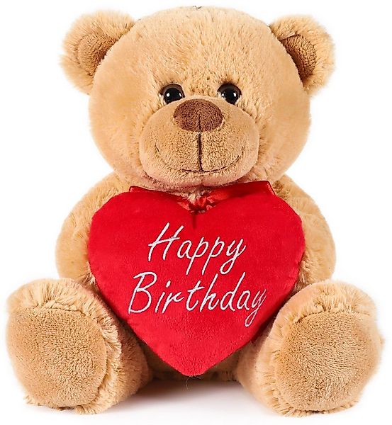 BRUBAKER Kuscheltier Teddy Plüschbär mit Happy Birthday Herz (1-St., Schmus günstig online kaufen