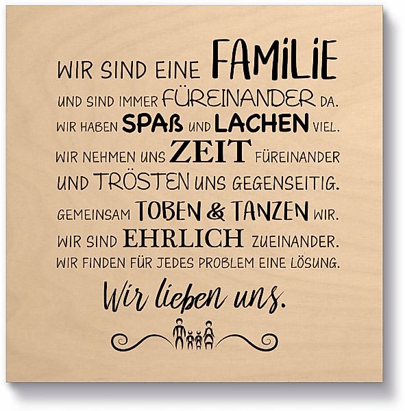 Artland Holzbild "Familie I", Sprüche & Texte, (1 St.) günstig online kaufen