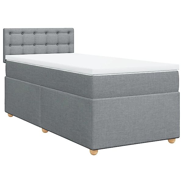 vidaXL Boxspringbett mit Matratze Hellgrau 90x200 cm Stoff2102150 günstig online kaufen