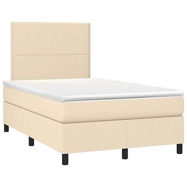 vidaXL Boxspringbett mit Matratze & LED Creme 120x200 cm Stoff 3134786 günstig online kaufen