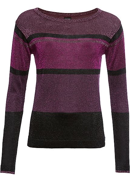 Lurex-Pullover mit Streifen günstig online kaufen