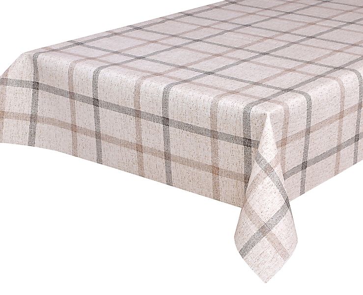 Beautex Tischdecke Wachstuchtischdecke, Leinen Karo beige, günstig online kaufen