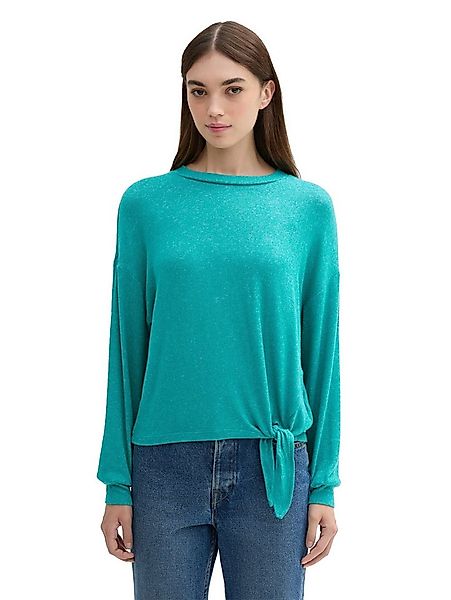 TOM TAILOR Denim Langarmshirt mit seitlichem Knoten günstig online kaufen