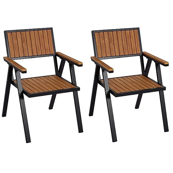 Proregal 2er-Set Gartenstuhl HxBxT 87x57x53 cm Sitzhöhe 43cm Outdoor-Beschi günstig online kaufen