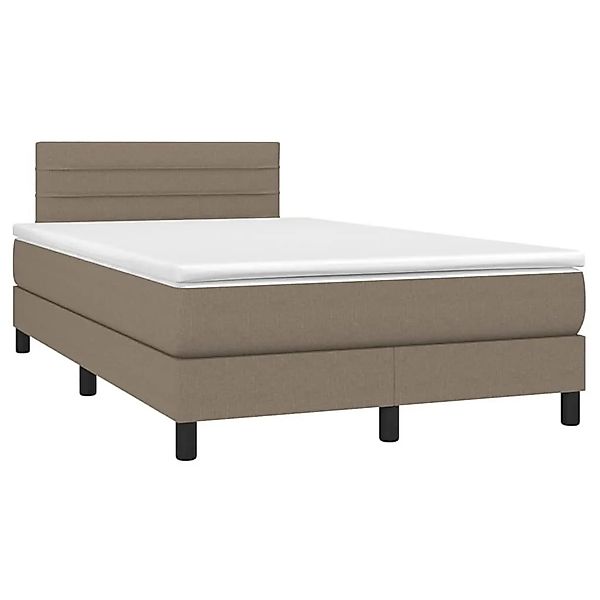 vidaXL Boxspringbett mit Matratze & LED Taupe 120x200 cm Stoff 3133225 günstig online kaufen