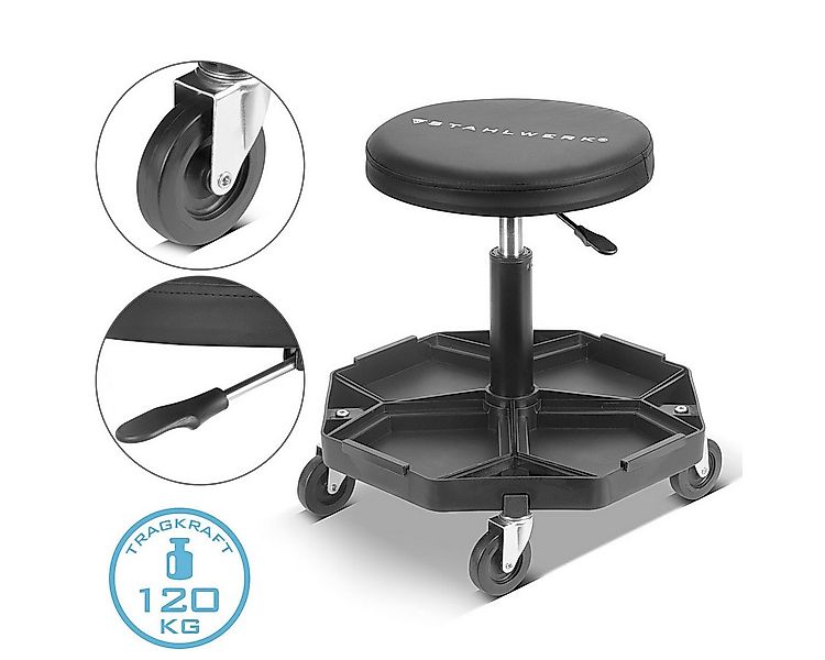 STAHLWERK Werkstattwagen WRH-57 ST Schwarz mit 120 kg Tragkraft, max. Tragl günstig online kaufen