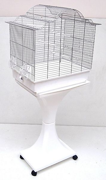 Ollesch Vogelkäfig Mega Vogelkäfig Wellensittich Kanarien mit Ständer weiß günstig online kaufen