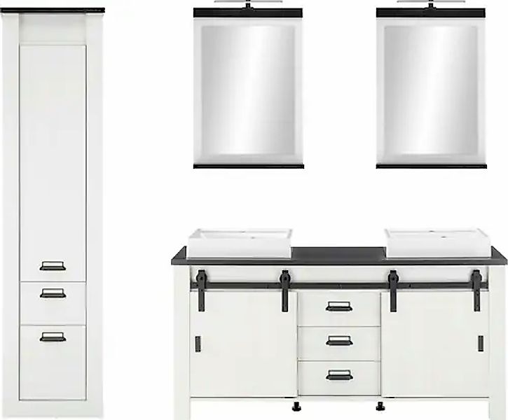 Home affaire Badmöbel-Set »SHERWOOD, Bad im modernen Design, 4-teiliges Bad günstig online kaufen