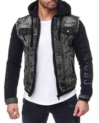 Cipo & Baxx Jeansjacke Kapuzen Sweatjacke günstig online kaufen