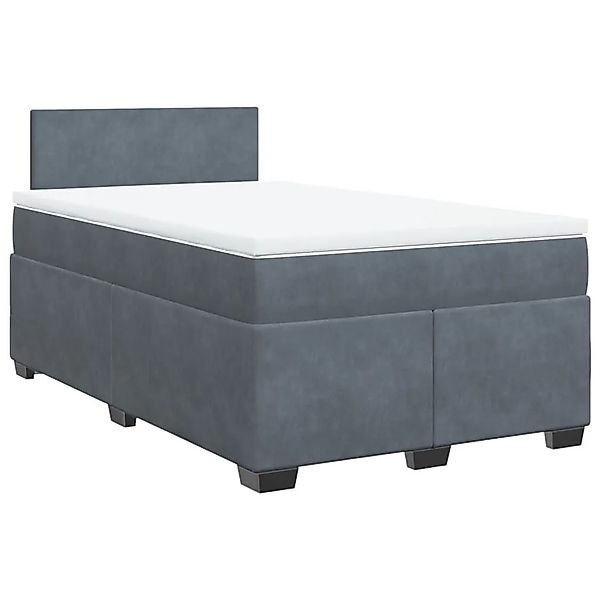 vidaXL Boxspringbett mit Matratze Dunkelgrau 120x200 cm Samt 3288577 günstig online kaufen