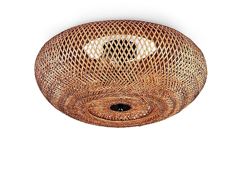 hofstein Deckenleuchte moderne Deckenlampe aus Metall/Bambus/Holz in Schwar günstig online kaufen