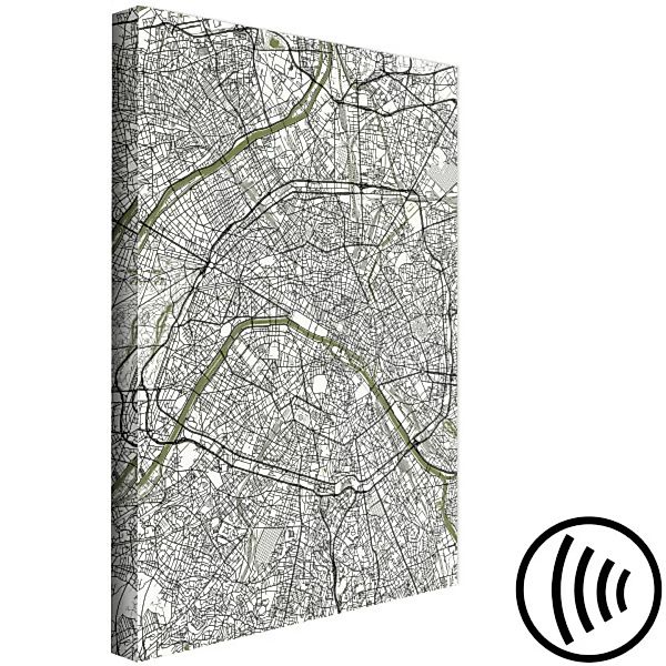 Bild auf Leinwand Arterie von Paris - Stadtkarte der fanzösischen Hauptstad günstig online kaufen
