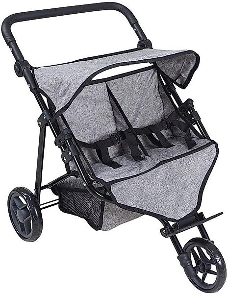 Knorrtoys® Puppen-Zwillingsbuggy Duo - Jeans Grey günstig online kaufen