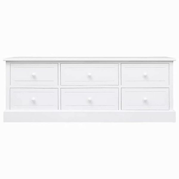 vidaXL TV-Schrank TV-Schrank Weiß 108x30x40 cm Massivholz Paulownia Lowboar günstig online kaufen