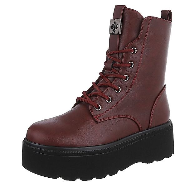 Ital-Design Modische Schnürstiefel mit Schnalle für Damen Schnürstiefelette günstig online kaufen