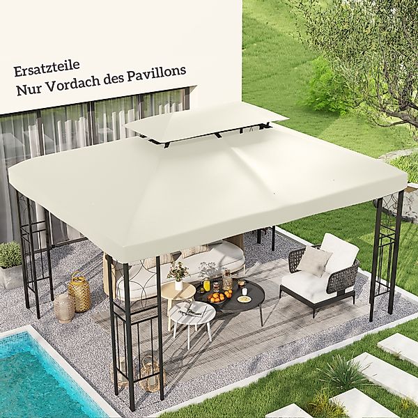 Outsunny Pavillon-Ersatzdach 3 x 4 m, mit Doppeldach, 180 g/m², 400 x 400 c günstig online kaufen
