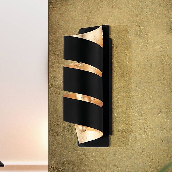 EGLO Wandleuchte ELIZONDO Wandlampe, schwarz-gold, Metall, exkl. Leuchtmitt günstig online kaufen