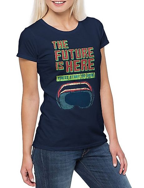 Urban Backwoods Print-Shirt The Future Is Here Damen T-Shirt VR Brille Virt günstig online kaufen