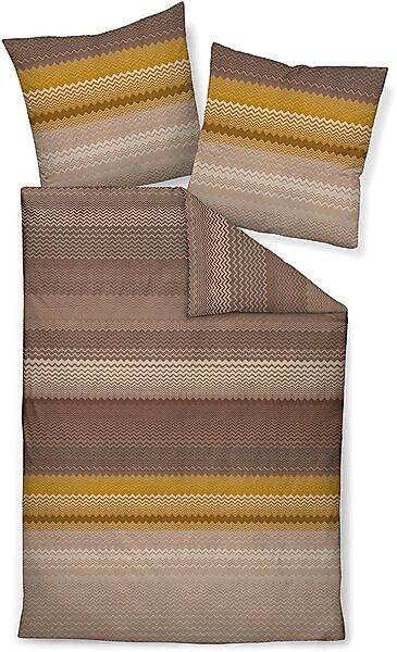 Janine Janine Mako-Satin Bettwäsche moments 98120 sand braun bernstein Größ günstig online kaufen