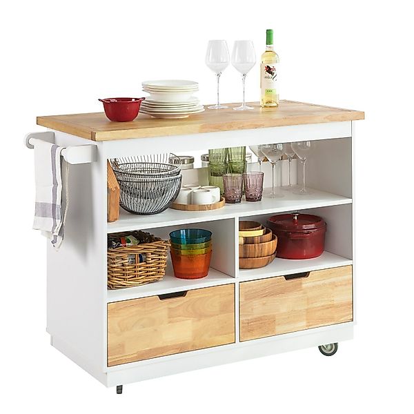 SoBuy Küchenwagen Kücheninsel Rollwagen Sideboard Servierwagen FKW107-WN günstig online kaufen