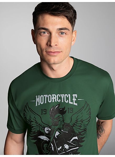 Trigema T-Shirt "TRIGEMA T-Shirt mit großem Motorrad-Printmotiv" 1 Stk. tlg günstig online kaufen