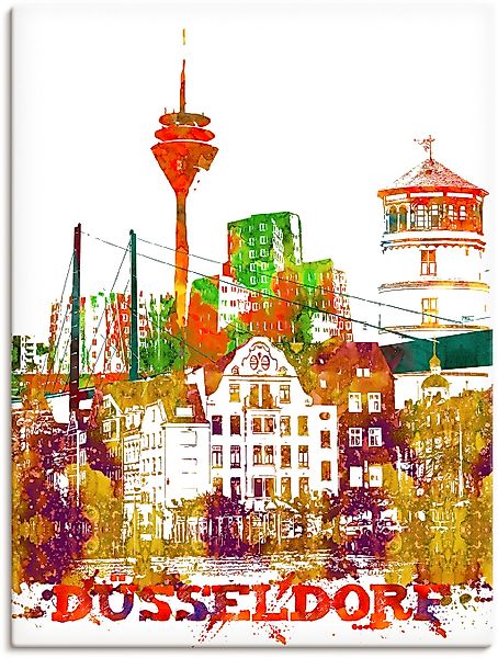 Artland Leinwandbild "Düsseldorf Grafik" Düsseldorf 1 Stk. tlg. auf Keilrah günstig online kaufen