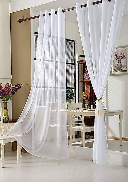 Woltu Gardine (1 St), halbtransparent, mit Ösen Stores Dekoschal Voile günstig online kaufen