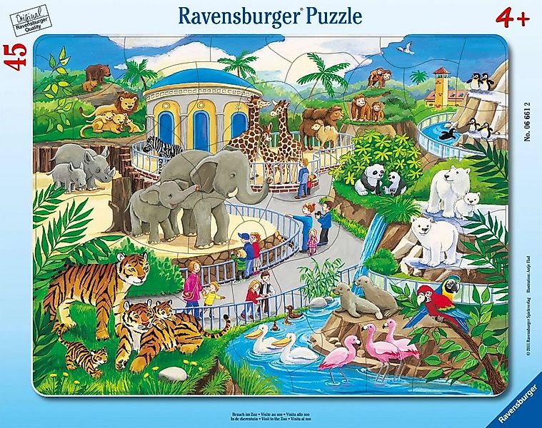 Ravensburger Puzzle Besuch im Zoo. Rahmenpuzzle, Puzzleteile günstig online kaufen