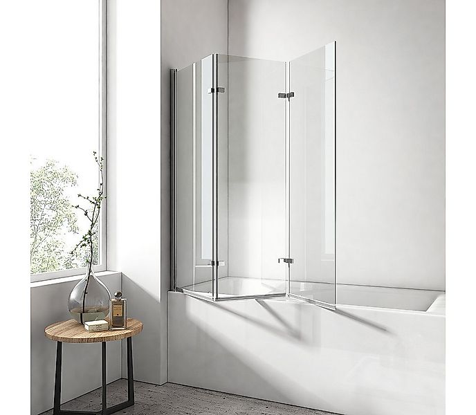 EMKE Badewannenaufsatz 3-teilig Faltwand 180° Duschwand für Badewanne Badew günstig online kaufen
