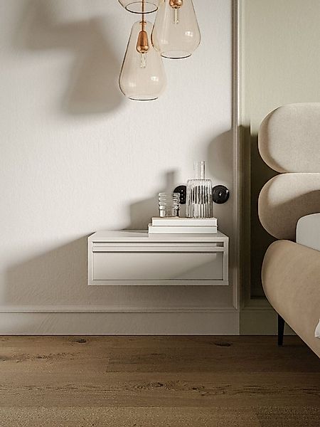 Selsey Nachttisch EVO, Wandhängende Nachtkonsole mit griffloser Schublade 5 günstig online kaufen