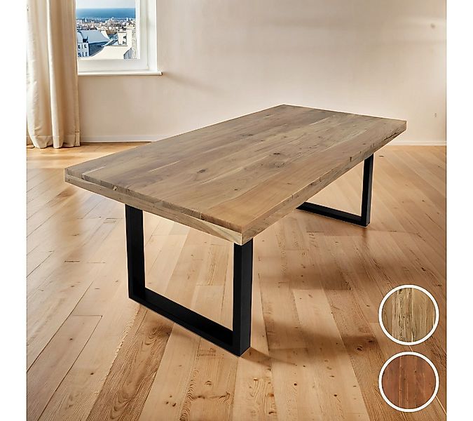 SAM® Esstisch Pearl, Akazienholz, gerade Kante, Metallgestell U-Form, bis 3 günstig online kaufen