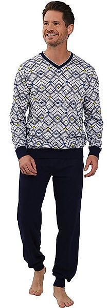 Pastunette Schlafanzug Herren Pyjama lang mit Bündchen (2 tlg) Modisches De günstig online kaufen