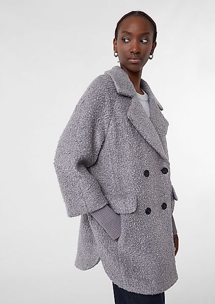Comma Kurzjacke Bouclé-Jacke mit Reverskragen günstig online kaufen