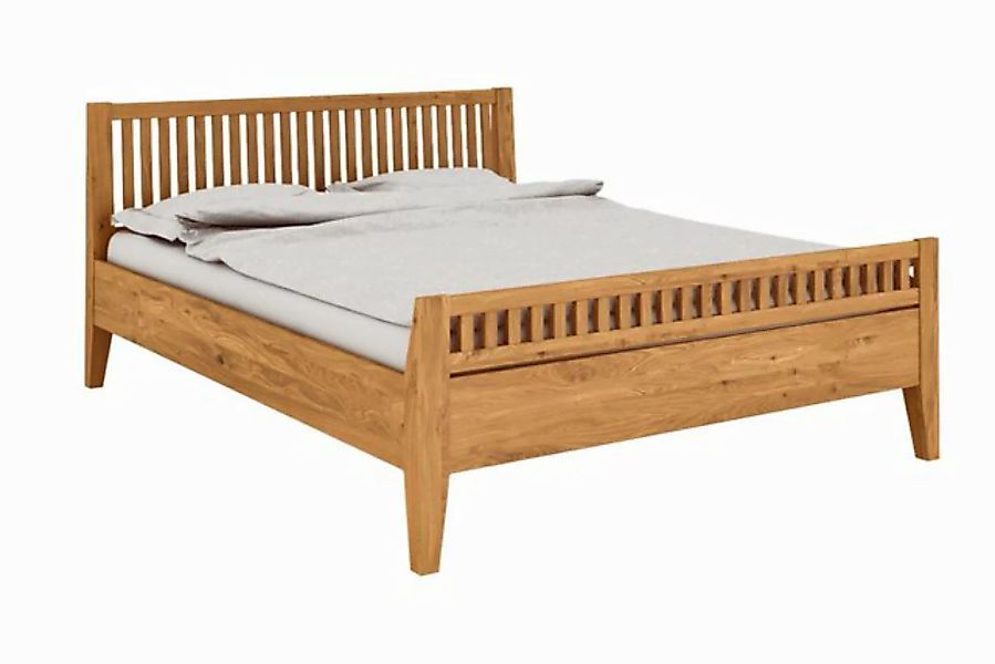 byoak Bett ODYS 180 x 220 aus Massivholz, mit Holzkopfteil, Naturgeölt günstig online kaufen