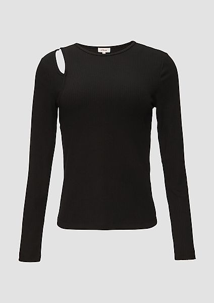 s.Oliver Langarmshirt Geripptes Longsleeve mit Cut-Out günstig online kaufen