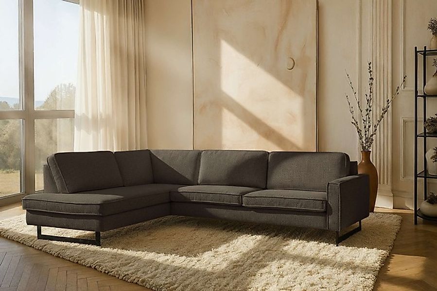 Home affaire Ecksofa »Pinto, 290 cm, Cord, Chenille, Lederoptik, Ottomane l günstig online kaufen