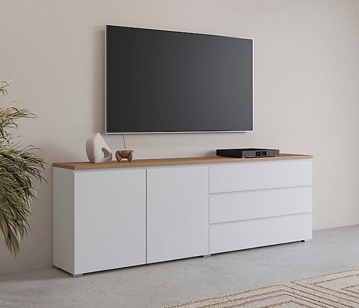 INOSIGN Sideboard »Modo, Breite 200 cm, moderne grifflose Kommode 2Türen/3 günstig online kaufen