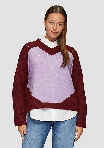 s.Oliver Longpullover Strickpullover Oversized Wollmix-Strickpullover mit A günstig online kaufen