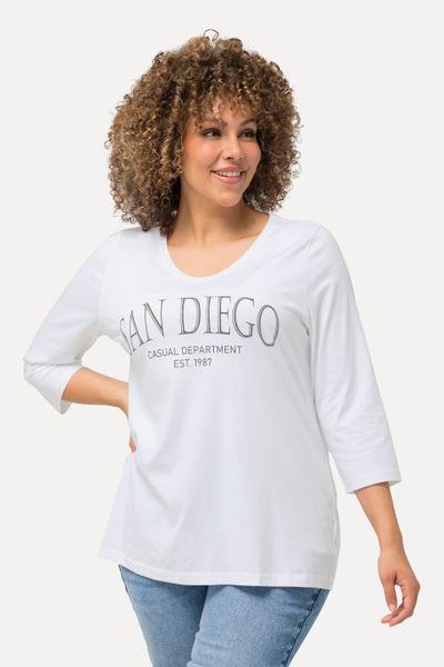 Ulla Popken T-Shirt Shirt Stadtname V-Ausschnitt günstig online kaufen