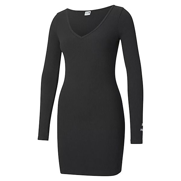 Puma Select Classics Rib Bodycon Kurzes Kleid XS Puma Black günstig online kaufen