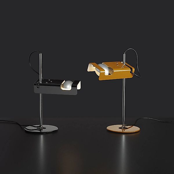 Oluce Tischleuchte Spider, senfgelb/chrom, Metall, Aluminium günstig online kaufen