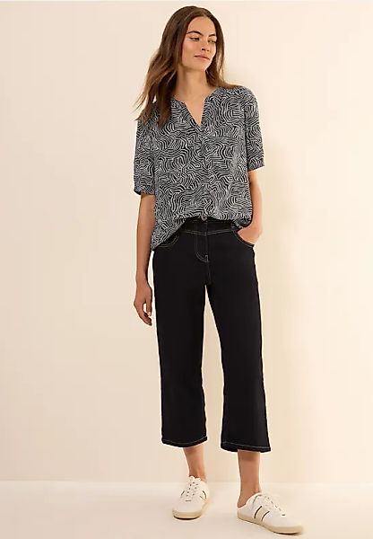 CECIL Gemusterte Split Neck Bluse günstig online kaufen