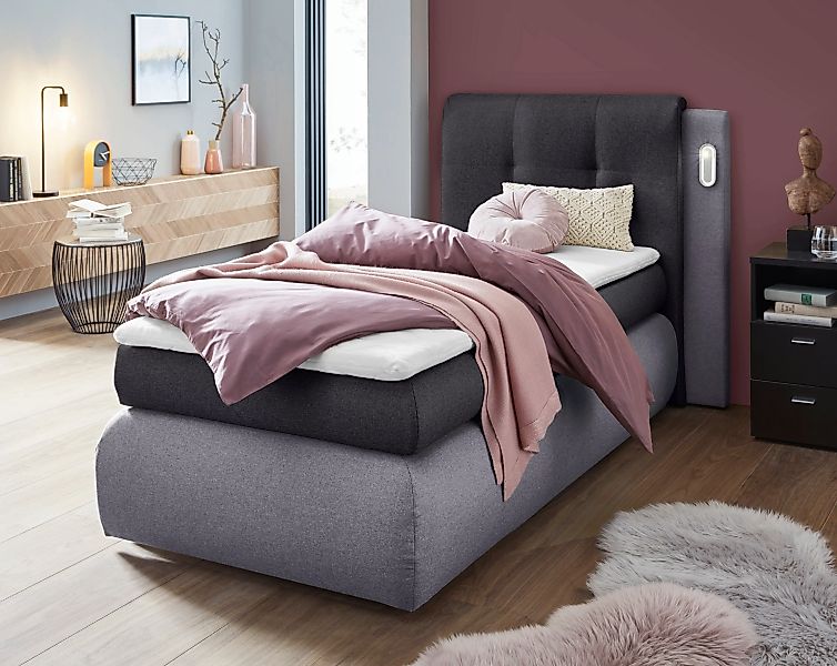 COLLECTION AB Boxspringbett "Borna", inklusive Bettkasten, LED-Beleuchtung günstig online kaufen