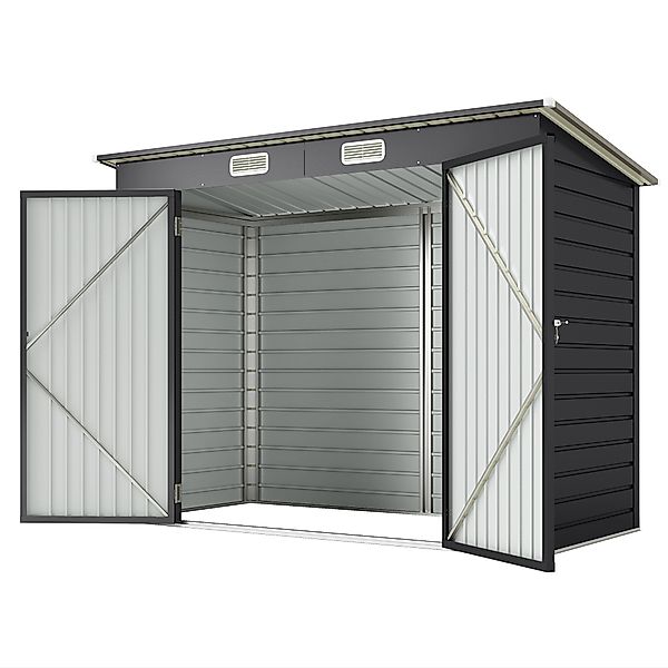 Outsunny Gerätehaus aus Stahl, 2,7 m² Geräteschuppen mit Doppeltür, Gartens günstig online kaufen